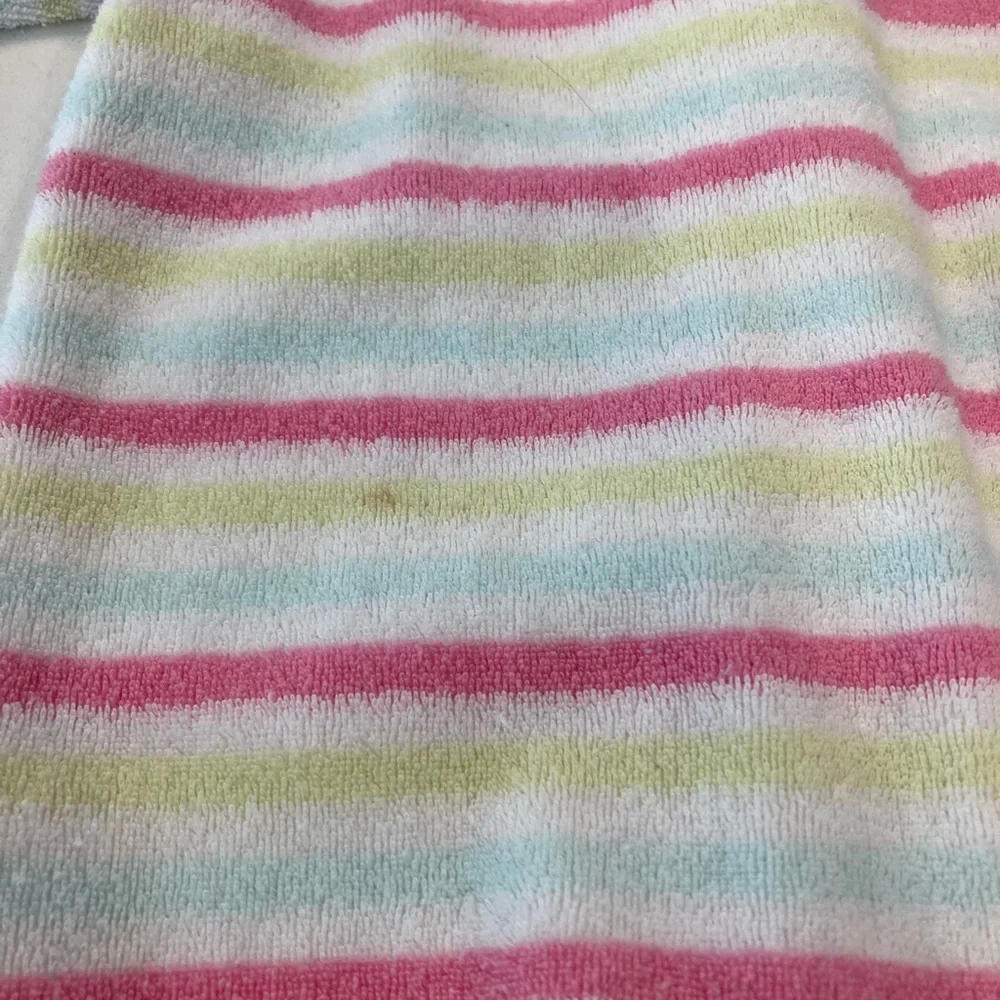 Baby girl carters white pink stripe footie pajamas pjs sleeper button up apple